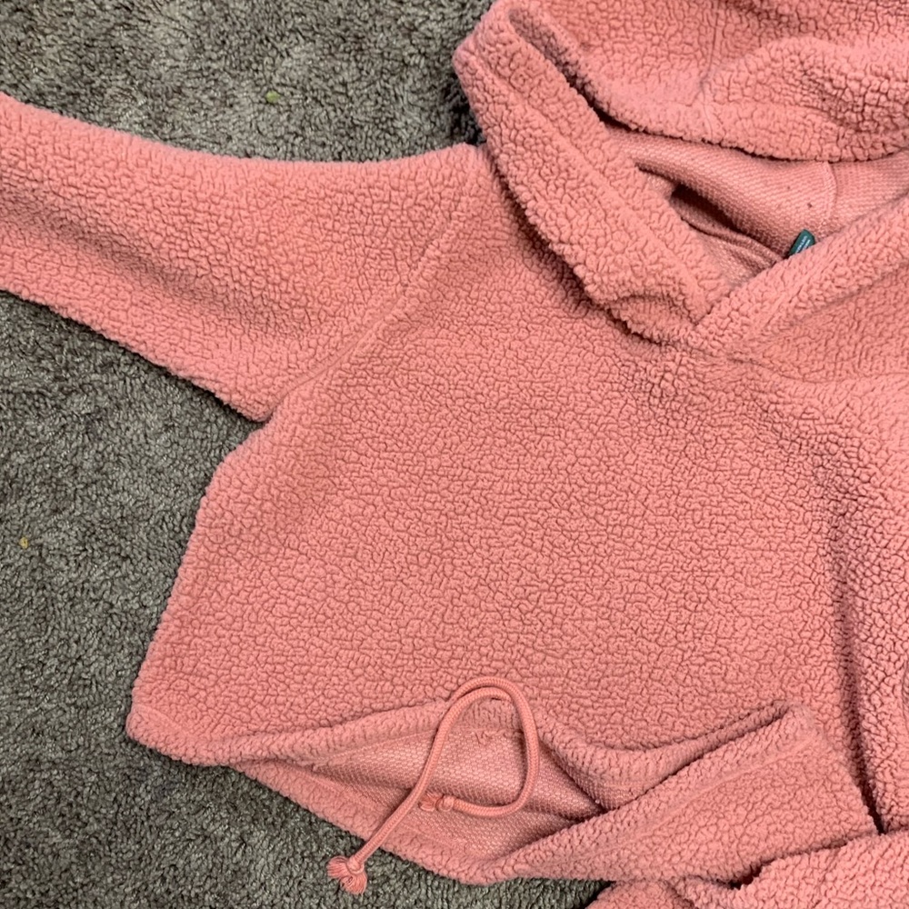 Cropped fleece hoodie